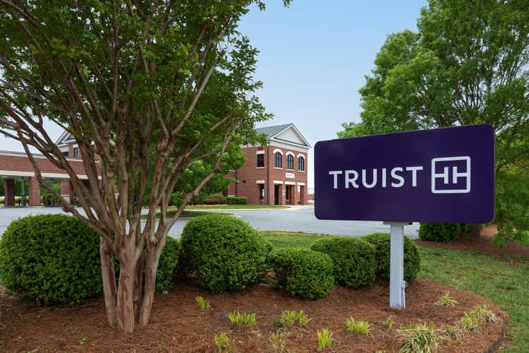 Truist Bank, prominent sign, and building, Lexington, NC