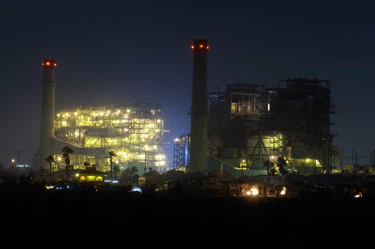 Industrial landscape by night