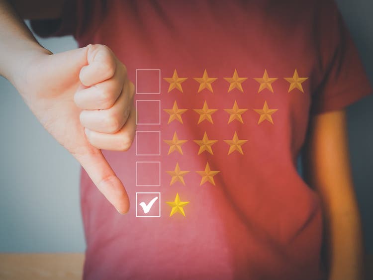 Providing services to the lowest rated customers One star on a very bad level