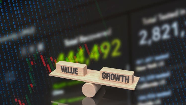 The word value and growth on wood for business concept 3d rendering