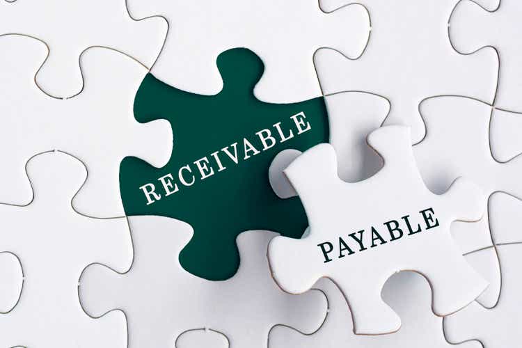 Receivable and payable text on Jigsaw Puzzle. Accounting concept