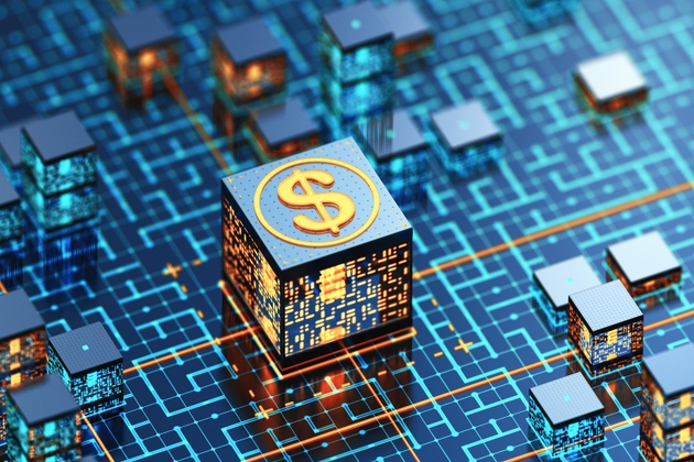 Digital Dollar. Cube Concept