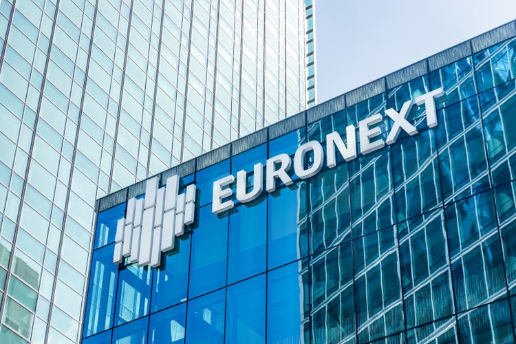Euronext tower in La Defense in Paris France