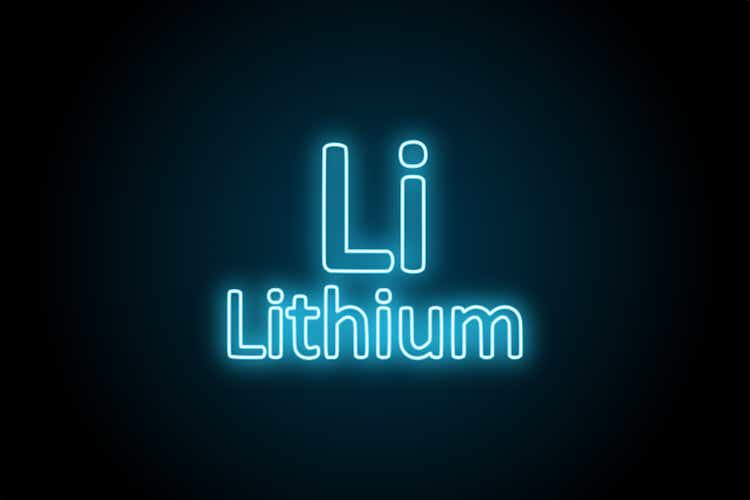 Periodic table element lithium symbol