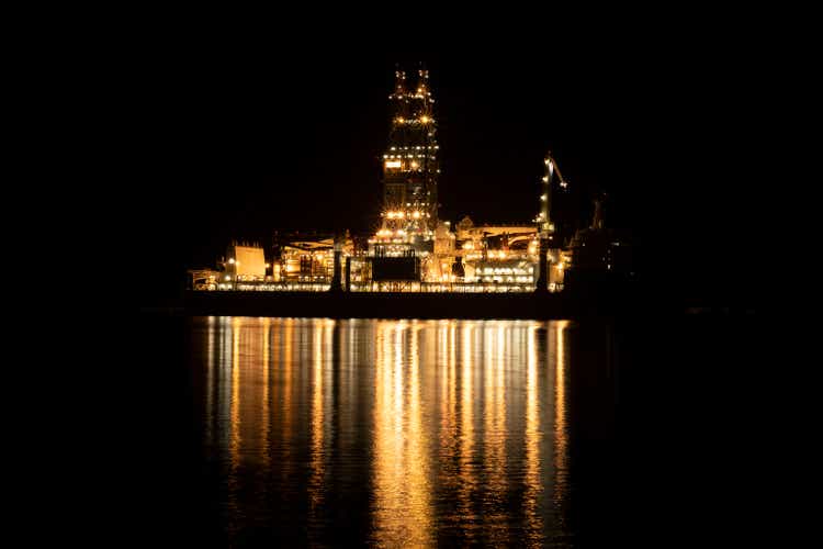 oil grill ship lights in the night