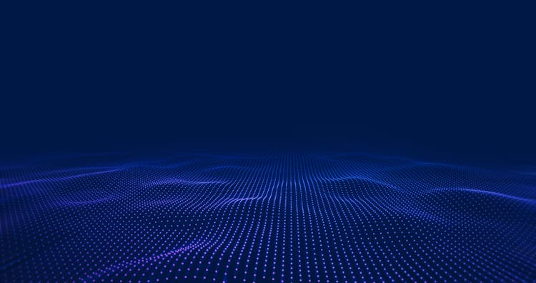 Sea "u200b"u200bof "u200b"u200bdata submerged in the metaverse. Abstract floor technology background with blue led light.
