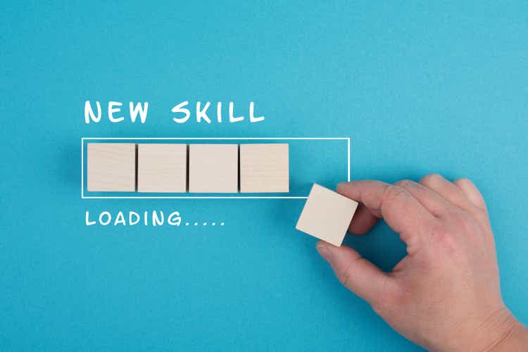 Progress Bar With The Words New Skill Loading, Education Concept, Having A Goal, Online Learning, Knowledge Is Power Strategy