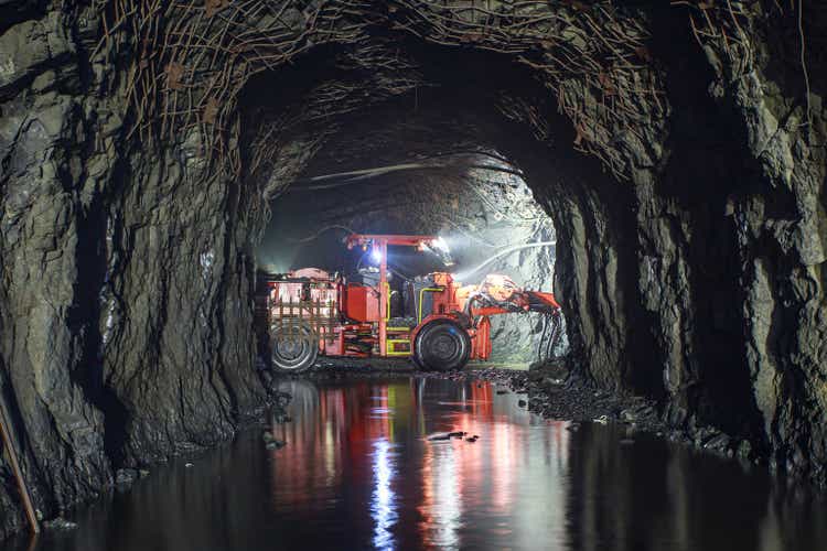 Underground equipment. Special load vehicle for mines and tunnels.