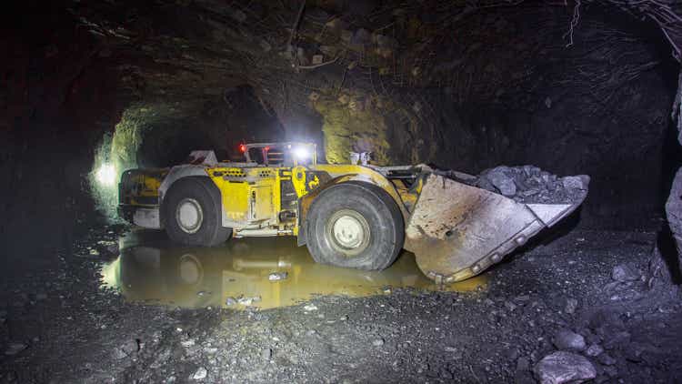 Underground equipment. Special load vehicle for mines and tunnels.
