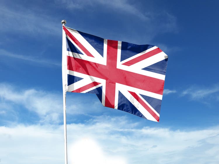 United Kingdom Waving Flag With Textured Background