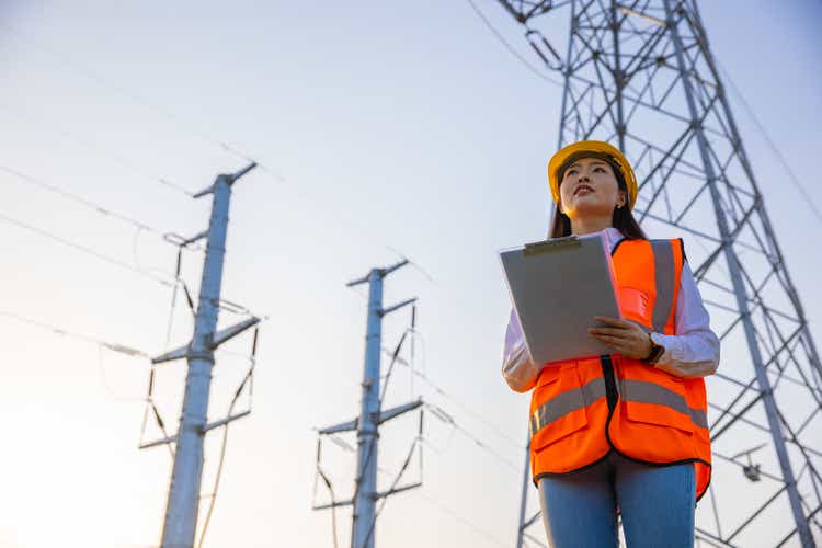 Women electrical engineer working