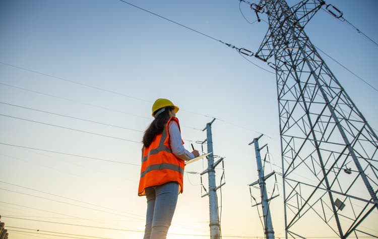 Women electrical engineer working