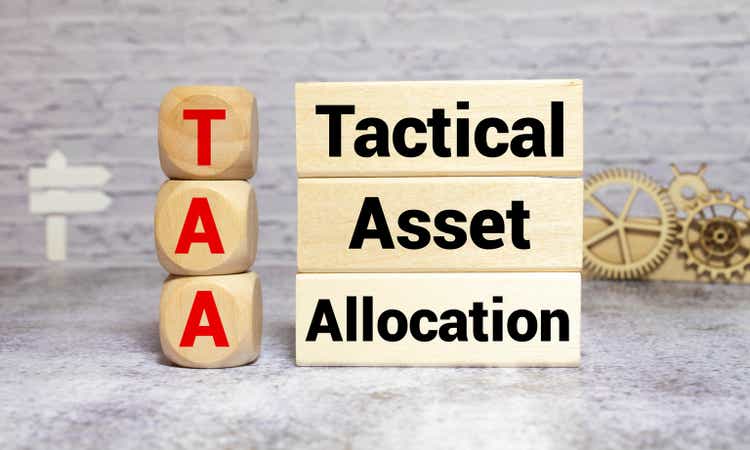 text Tactical Asset Allocation - TAA, business concept.