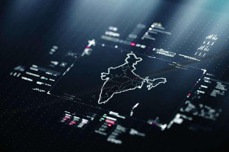 Digital Map of India with data charts