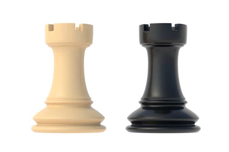 Chess figure rook isolated on white background. 3d render