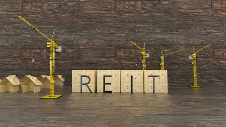 Concept image of Business Acronym REIT as Real Estate Investment Trust. 3d rendering