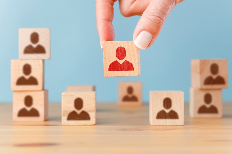 Human resources concept. Preferred businessman