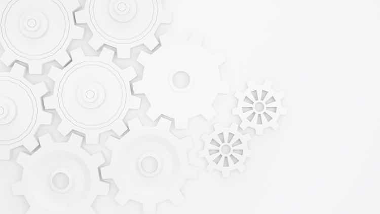 Abstract background white gear on white background,thought process,3d rendering