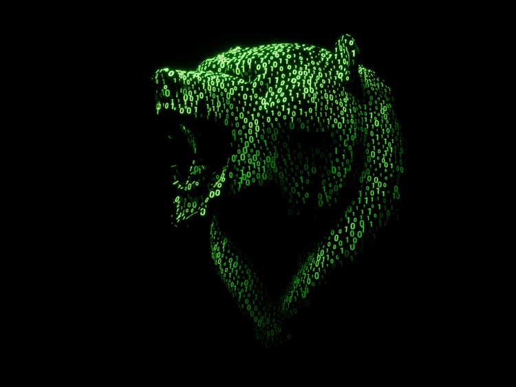 Bear Angry Abstract Hologram Background Financial Market Crash Down Trend Investment 3D