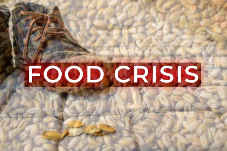 Food crisis. Global and European grain and wheat crisis, Ukraine. Export grain. Word design. Farming. Oats, barley, rye. Agriculture. Economic depression. Global poverty. Old shoes. Help human