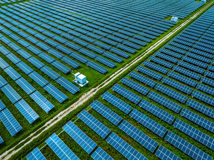 Rows of solar panels