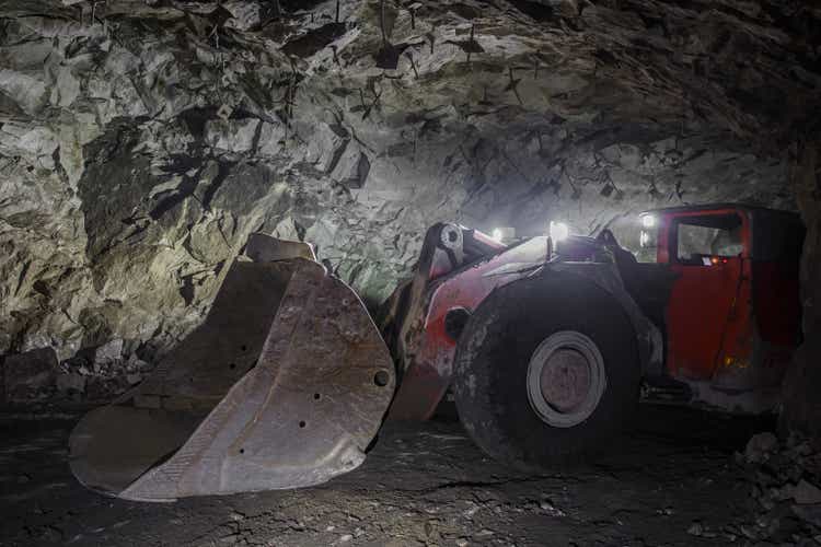 Underground equipment. Special load vehicle for mines and tunnels.