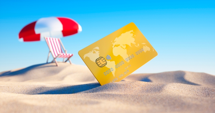 Credit card at beach