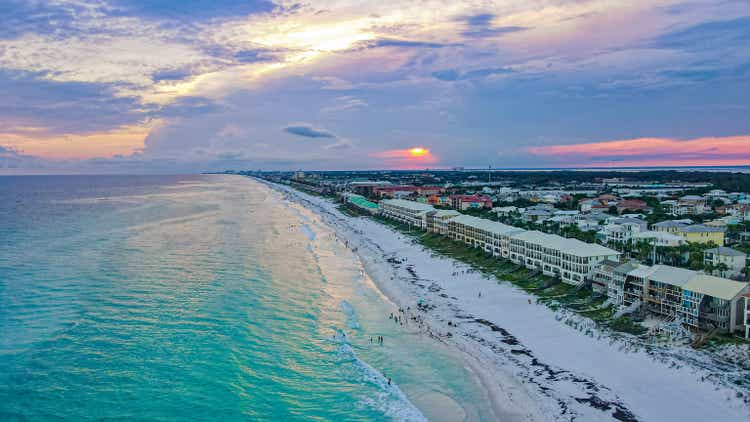 Destin Beach Miramar Beach Florida March 2022 Drone Aerial Gulf Coast