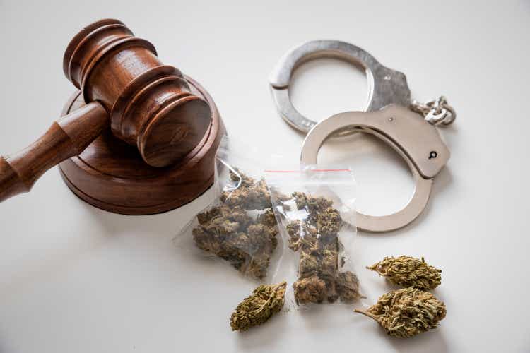 Marijuana and criminality concept