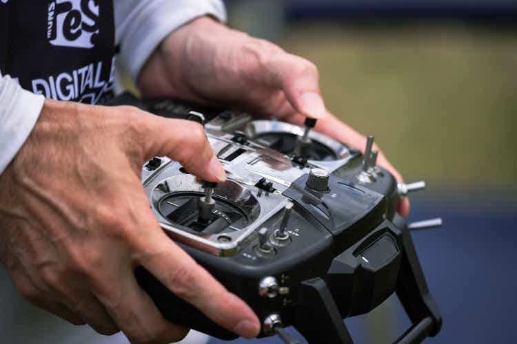 A day when friends gathered at a practice field to practice racing drones.