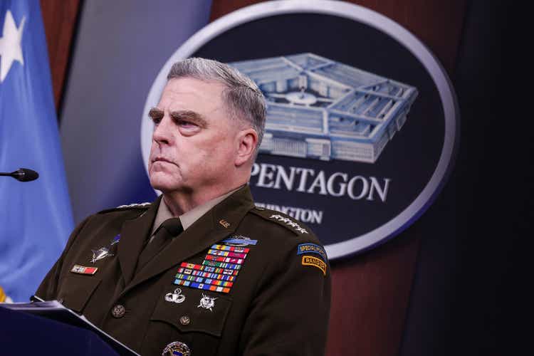 DOD Secretary Austin And Chairman Of The Joint Chiefs Milley Hold Press Conference
