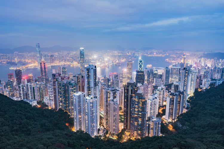 View of the downtown of Hong Kong.