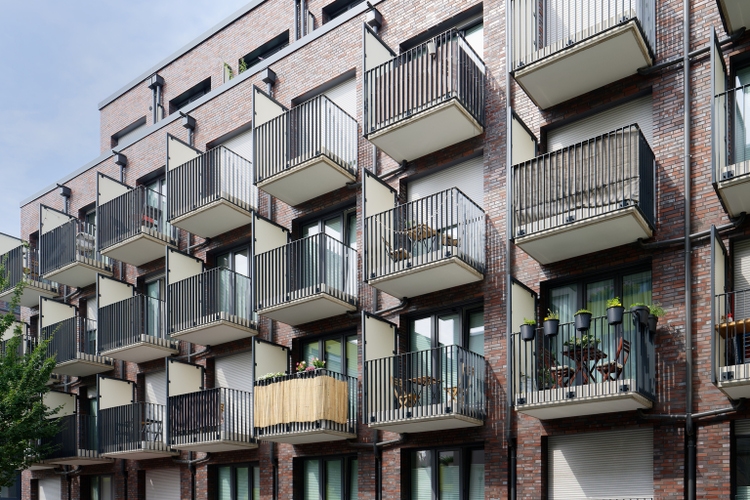 small balconies at a student residence
