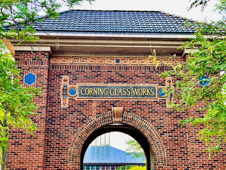 "Corning Glass Works" Arch at Corning World Headquarters