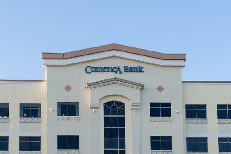 Comerica Bank office building in Boca Raton, FL, USA.