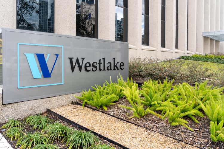 Westlake"s sign at their headquarters in Houston, Texas, USA.