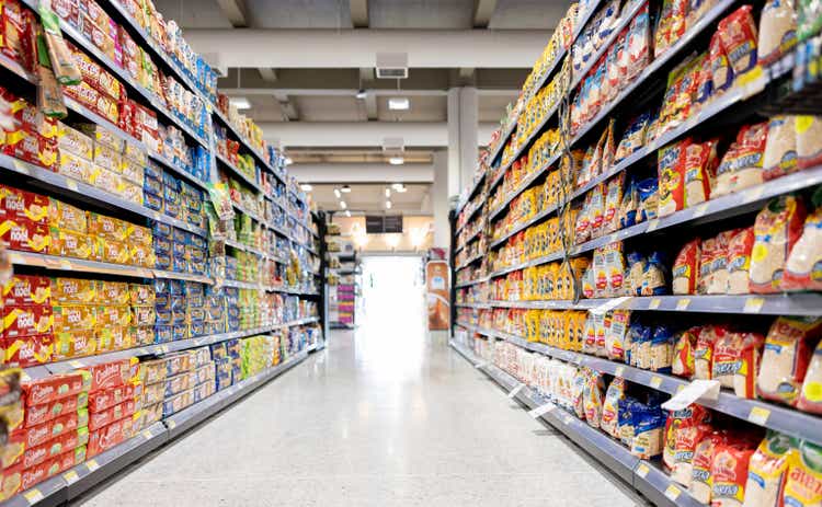 Empty aisle at a supermarket