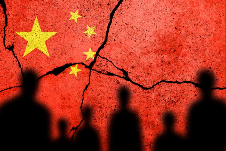 iShares MSCI China A ETF (CNYA): Unfavorable Risk Reward - Seeking Alpha 1 Flag of China painted on a cracked wall. Chinese real estate and debt crisis