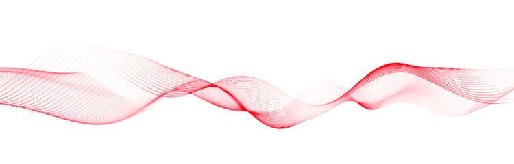 Color wave consisting of lines on a white background. Colorful background with dynamic wave elements. 3d