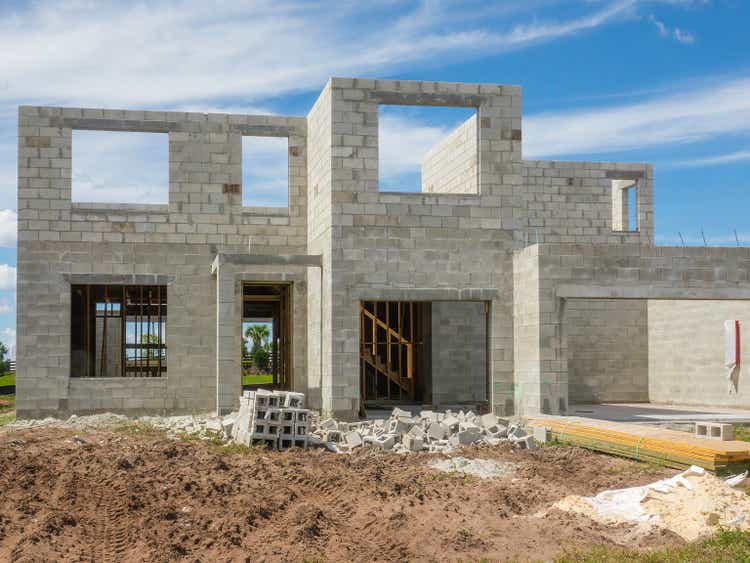 Construction site of upscale house in southwest Florida