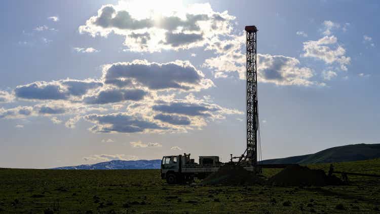 Drilling a New Residential Water Well, industrial water pump tumulus background