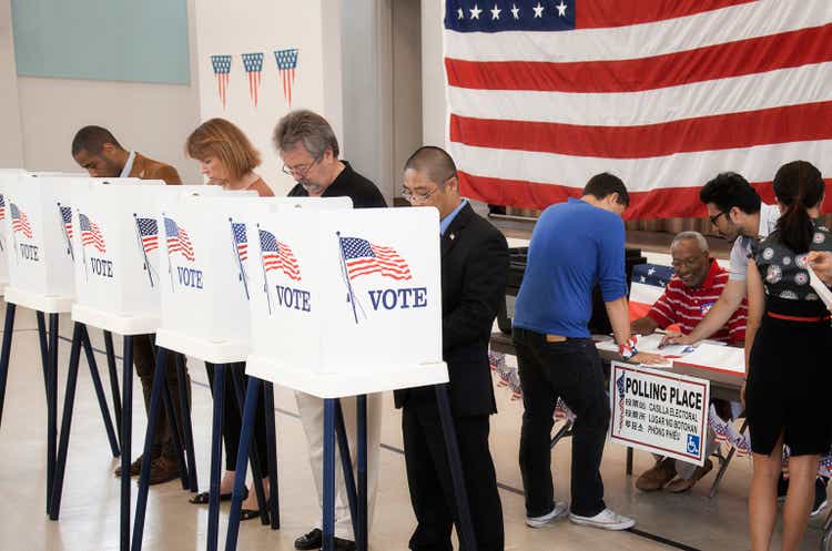 People voting in polling place