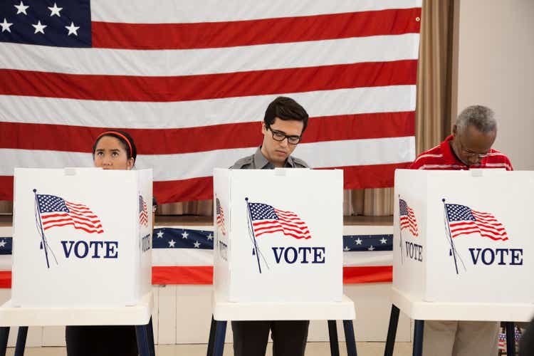 People voting in polling place