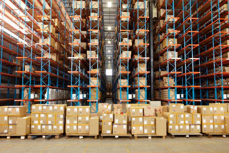 View of large distribution warehouse