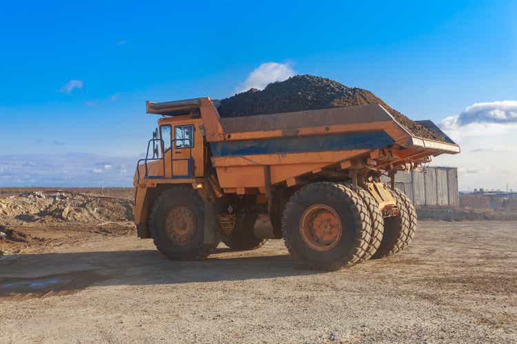 Big dump truck with kimberlite ore.