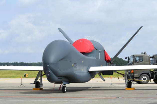 Japan Air Self-Defense Force Northrop Grumman RQ-4B Global Hawk unmanned surveillance aircraft.
