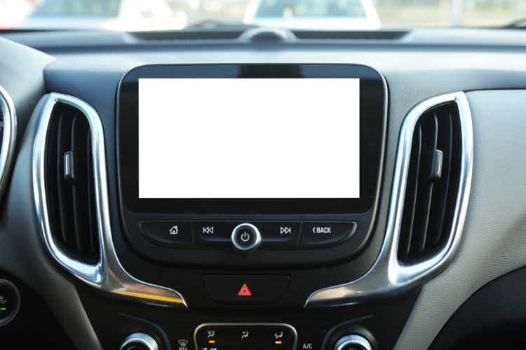 White screen on car touchscreen.