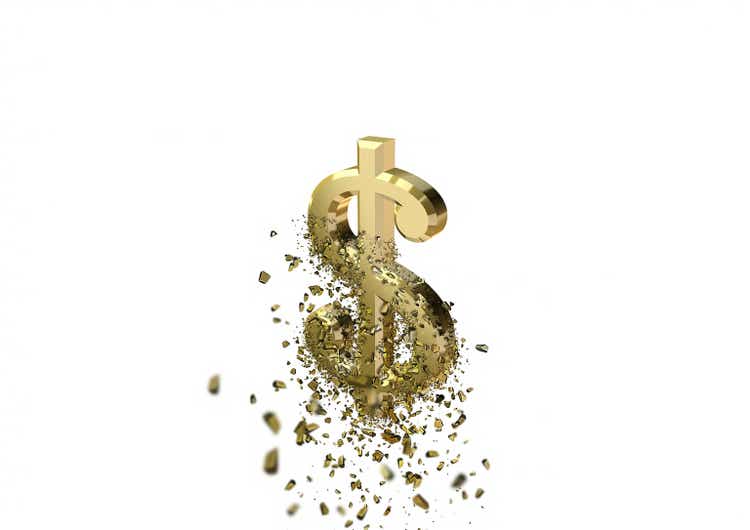 3d rendering golden currency symbols