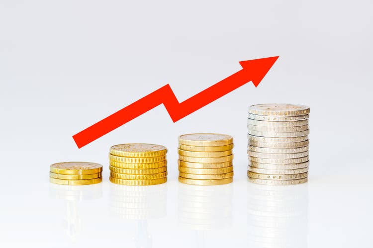 inflation, sale price, tax rise and more expensive food concept