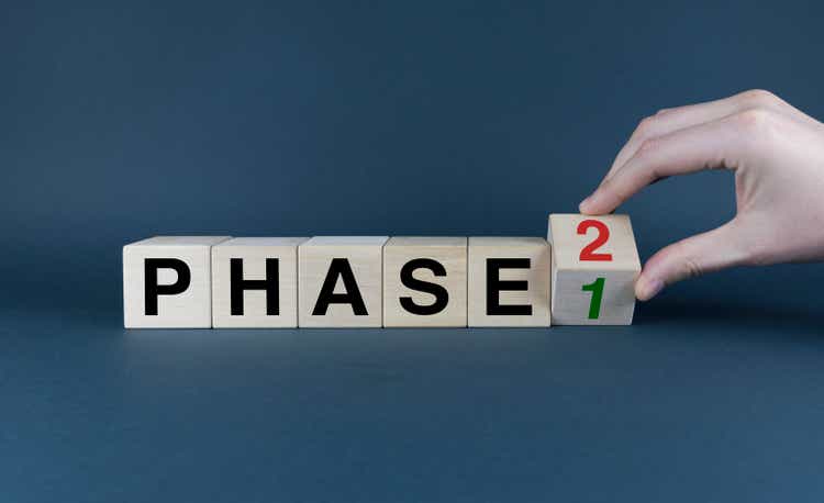 Phase 1 and 2. Cubes form the words Phase 1 and Phase 2.